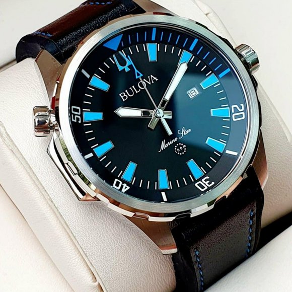 Bulova Marine Star Leather Men's Watch